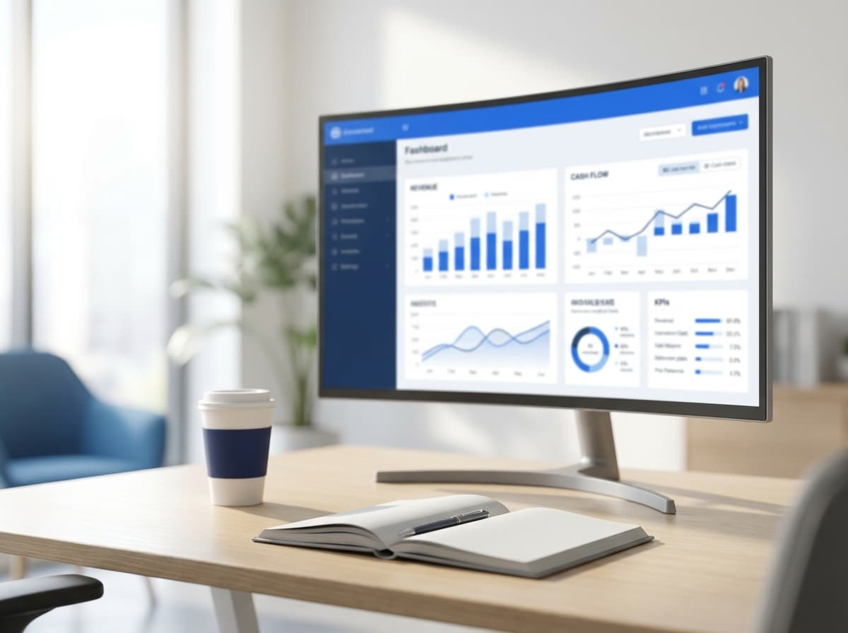 Financial dashboard showing real-time business metrics